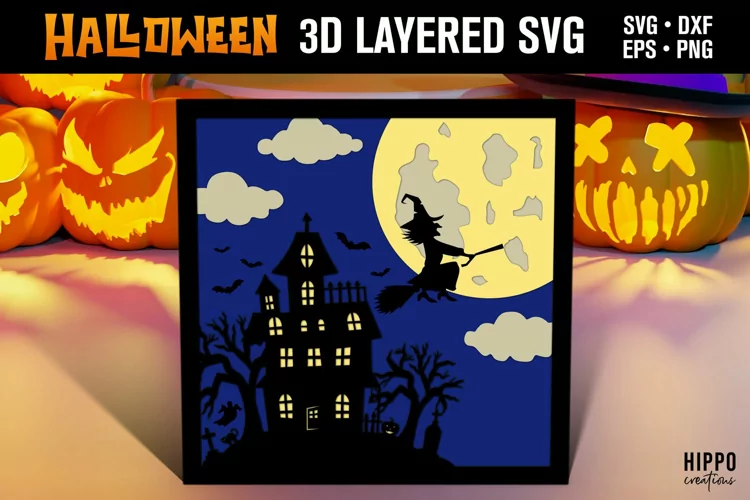 Halloween 3D Layered SVG, Halloween Layered Papercut