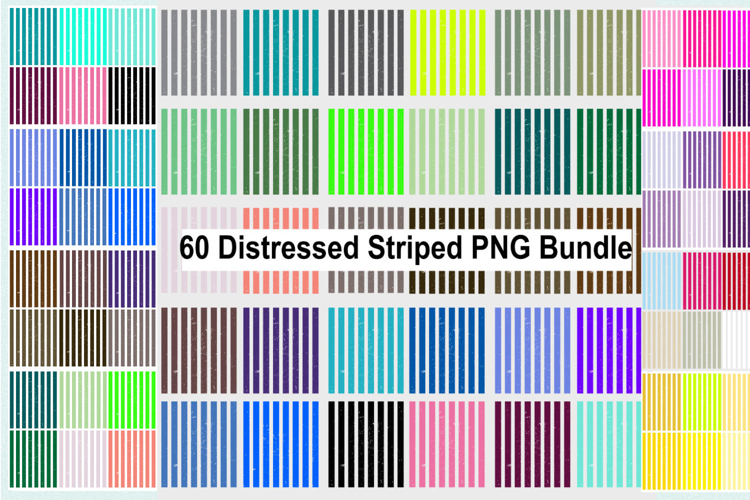 Distressed Stripe PNG Bundle, Retro Grunge Striped
