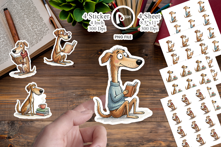 Literary Loungers Dog Sticker