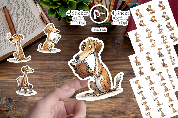 Literary Loungers Dog Sticker