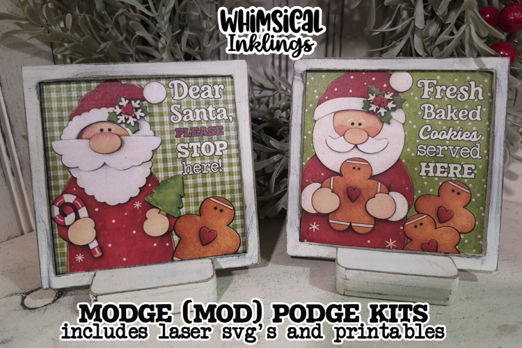 Little Santa Modge Podge Signs SVG and Printables