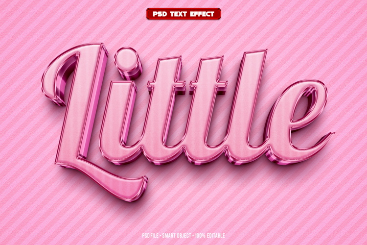 Little 3D editable text effect