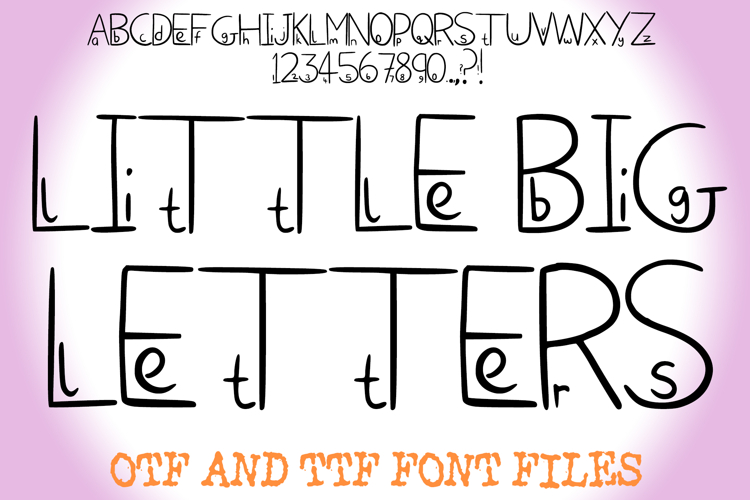 Little Big Sketch Letters Alphabet ABC Text Font Hand Drawn