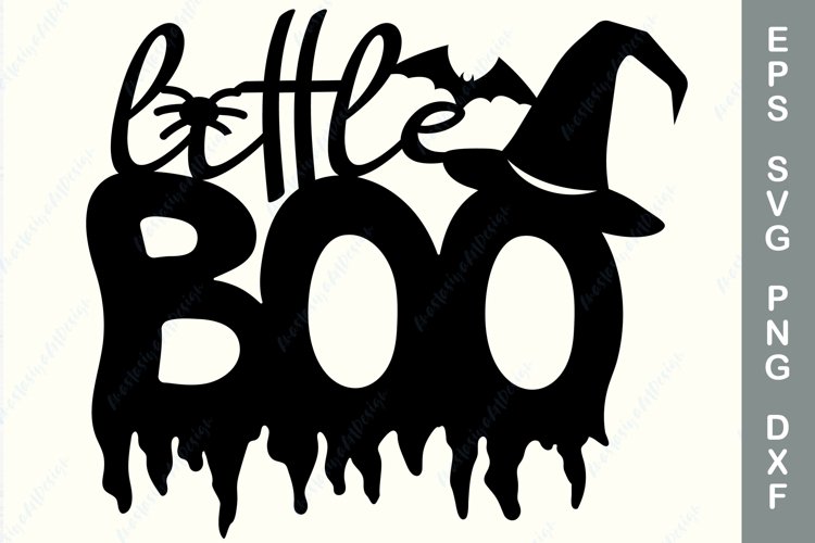 Little boo cake topper svg, Kids halloween svg, Boo topper