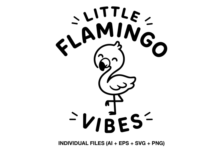 Little Flamingo SVG Design for Kids Shirts