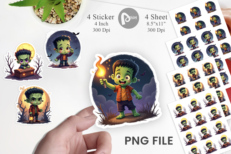 Halloween Franky Bolt Sticker