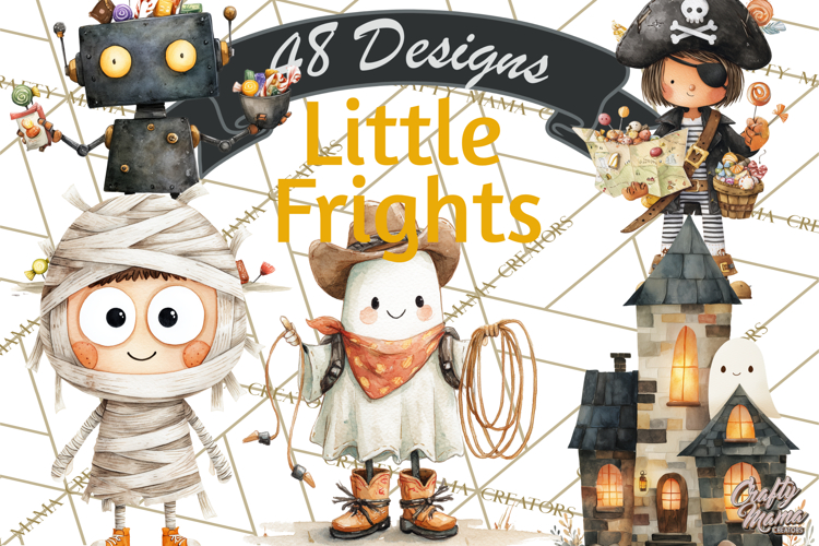 Kids Halloween Clipart PNG, Cute Characters   Props