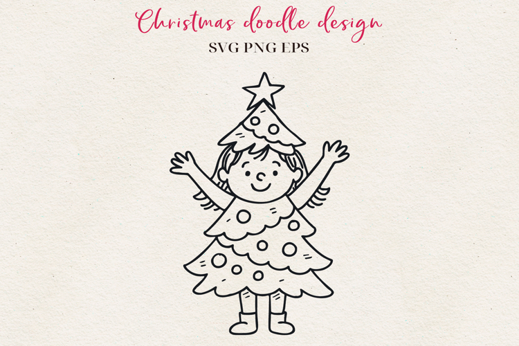 Hand-Drawn Christmas Character | Festive Ink Art SVG PNG EPS