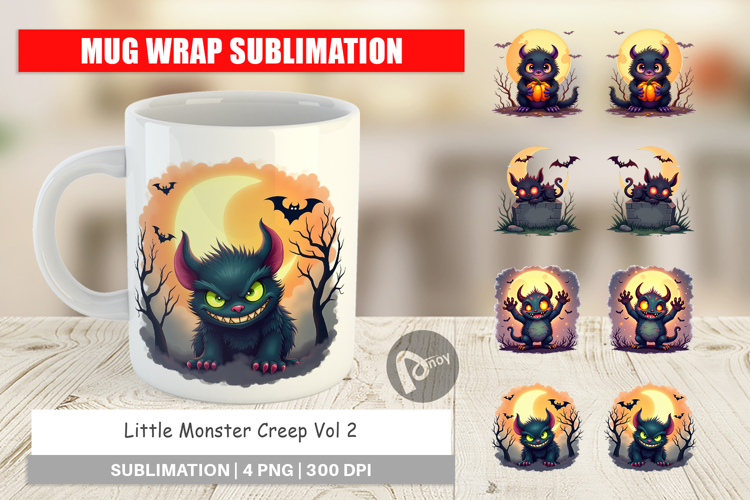 Mug Wrap Halloween Monster Creep