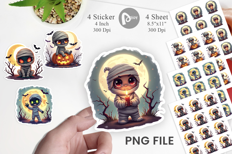 Halloween Mummy Wrap Sticker
