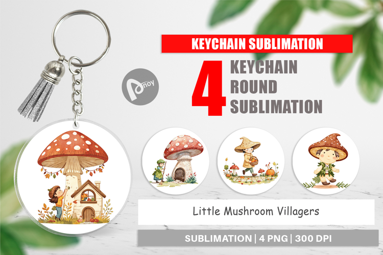 Keychain Mushroom Village Friends