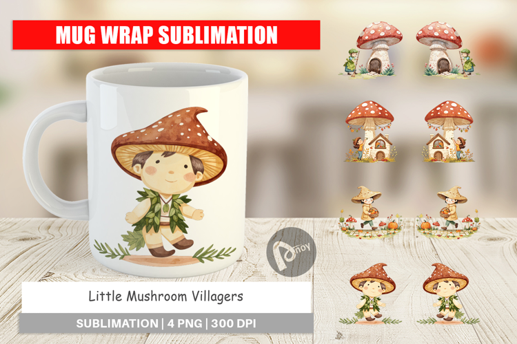 Mug Wrap Mushroom Village Friends
