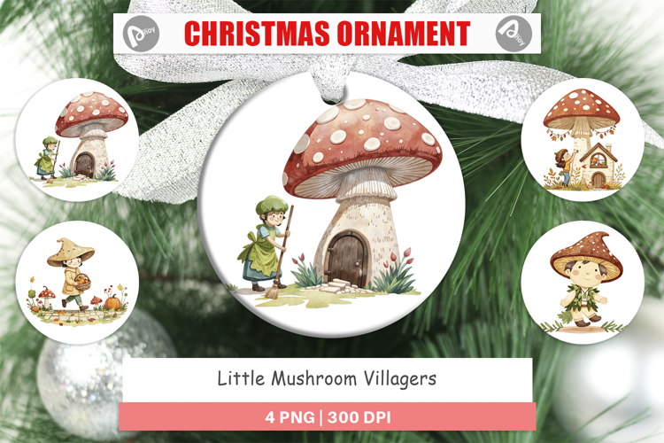 Ornament Mushroom Village Friends