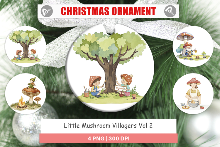 Ornament Mushroom Village Friends