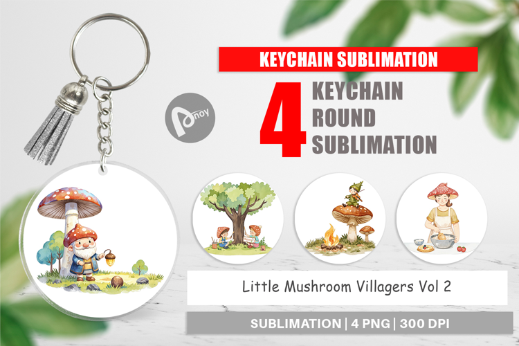 Keychain Mushroom Village Friends