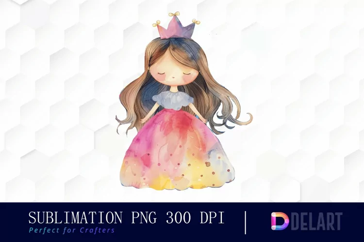 Little Princess Watercolor Clipart