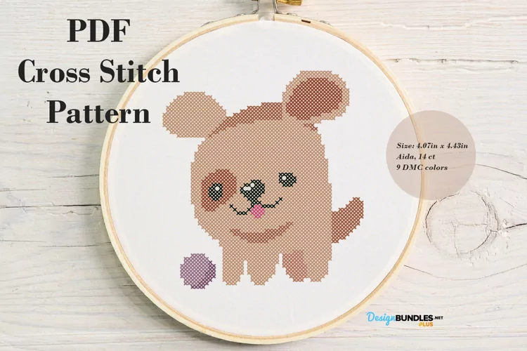 Little Puppy Cross Stitch Pattern PDF File | Animal Cross Stitch Patterns