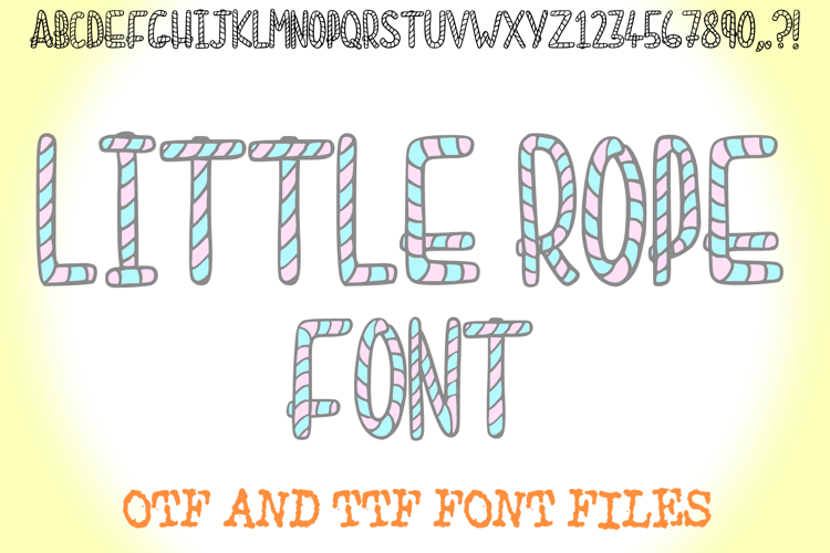 Little Rope Cartoon Hand Drawn Lettering ABC Font Stripy