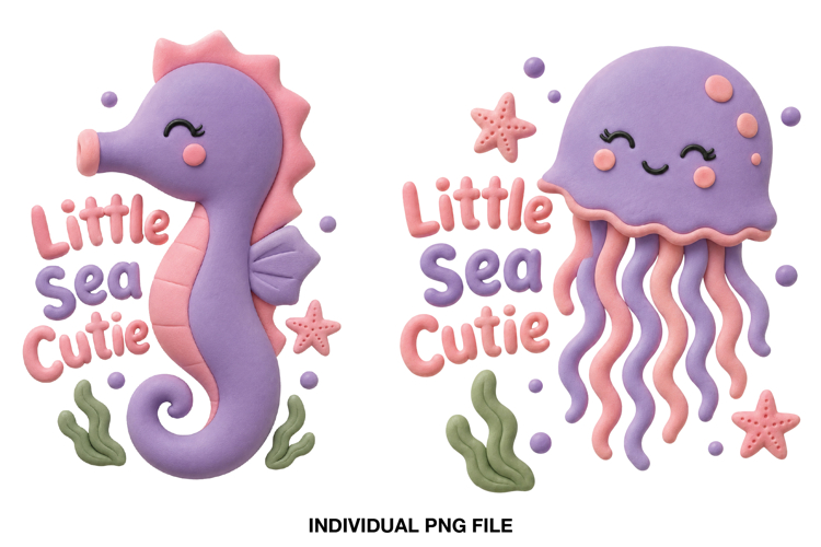 Cute Sea Animal PNG for Kids Shirts and Baby Bodysuits