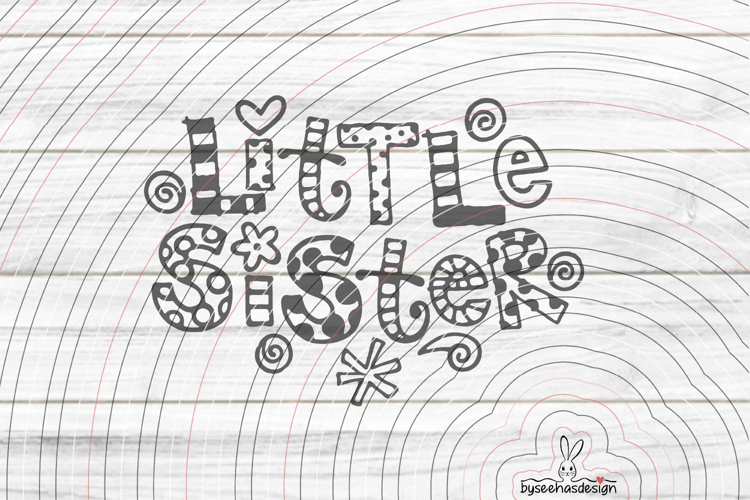 Little Sister Cutting File SVG DXF example image 1