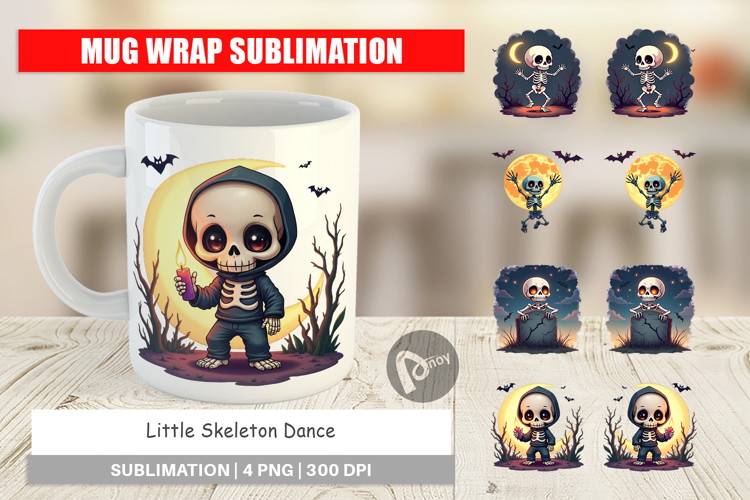 Mug Wrap Halloween Skeleton Dance
