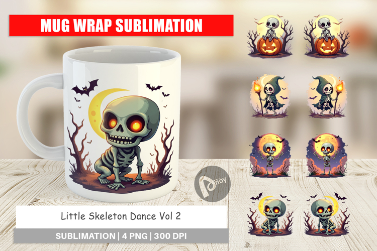 Mug Wrap Halloween Skeleton Dance