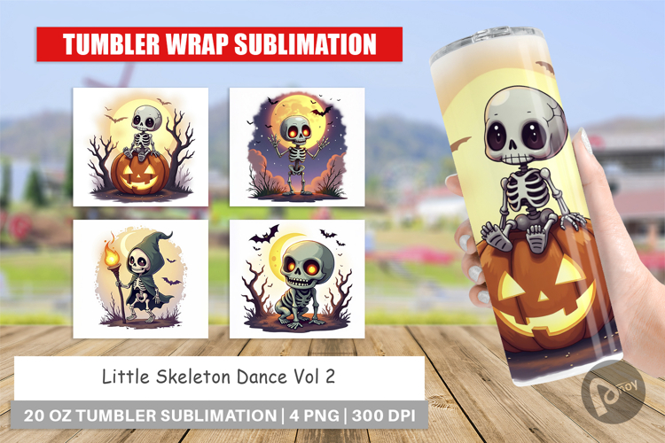 Tumbler Halloween Skeleton Dance