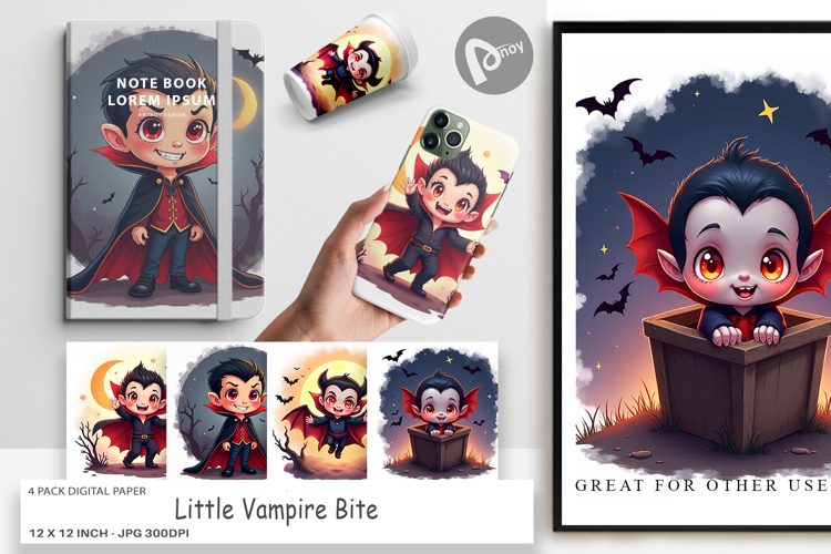 Digital Paper Halloween Vampire Bite