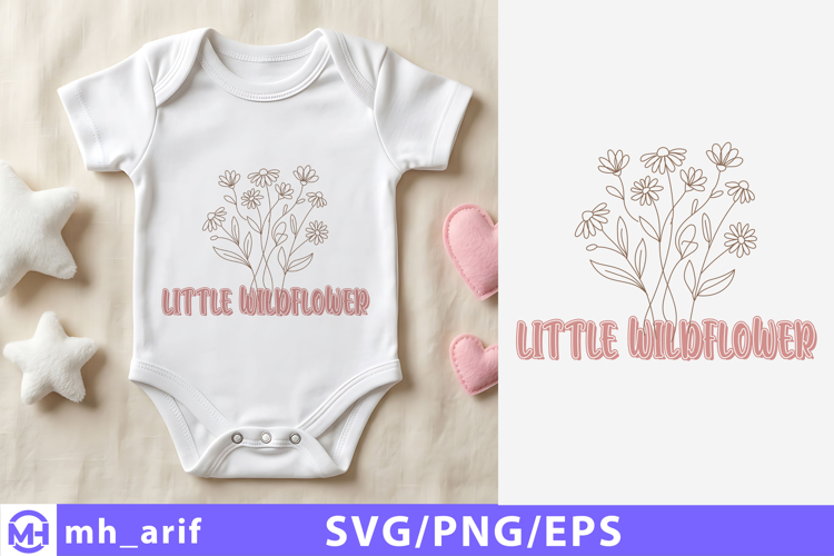 Baby   Kids Wildflower T-shirt SVG PNG Design