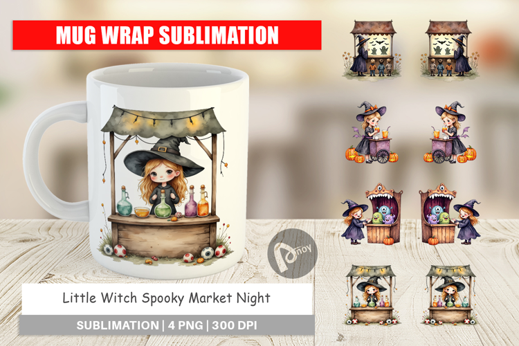 Mug Wrap Witch Market Night