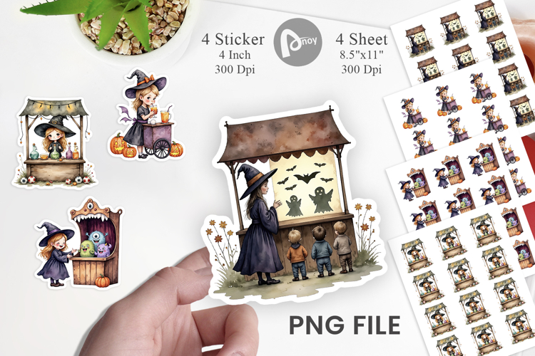 Witch Market Night Sticker