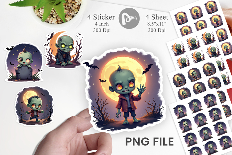 Halloween Zombie Stumble Sticker
