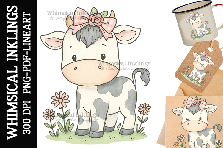 Little Calf Sublimation Clipart| DTF Clipart