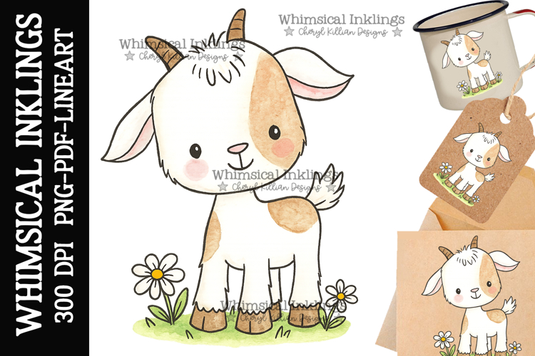 Bitty Goat Sublimation Clipart| DTF Clipart