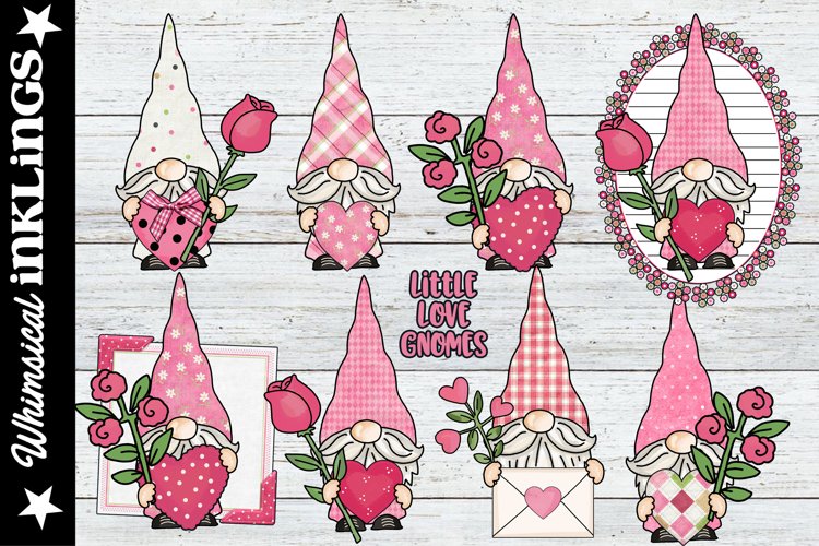 Little Love Valentines Day Gnomes Sublimation Clipart
