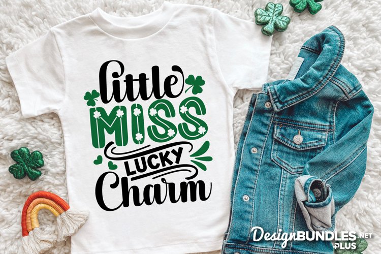 Little Miss Lucky Charm, Kids St Patricks Quote