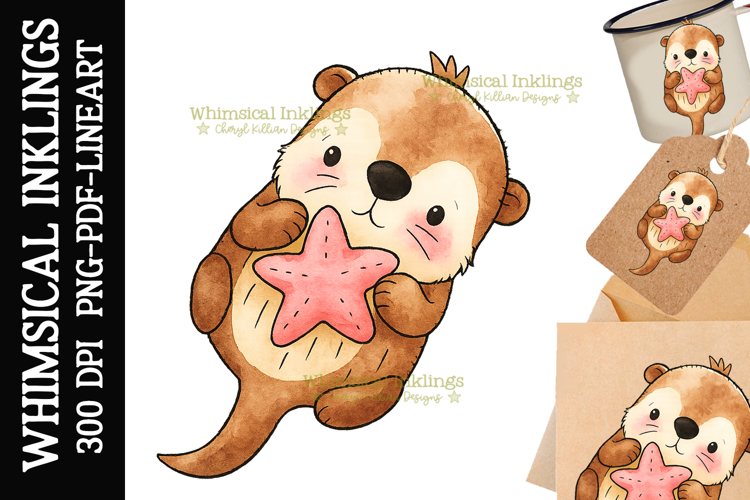 Little Otter Sublimation Clipart