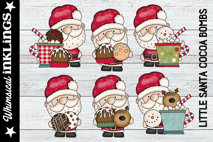 Little Santa Cocoa Bombs Sublimation Clipart example image 1