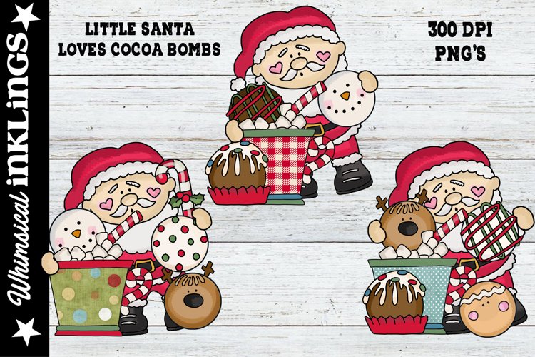 Little Santa Loves Cocoa Bombs Christmas Sublimations example image 1