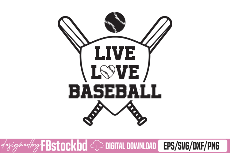 live love baseball svg design