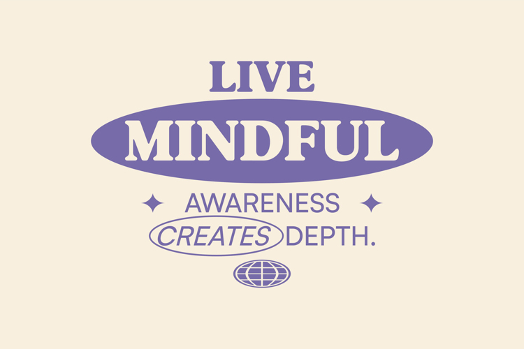 Live Mindful Typography Quotes T-shirt Design