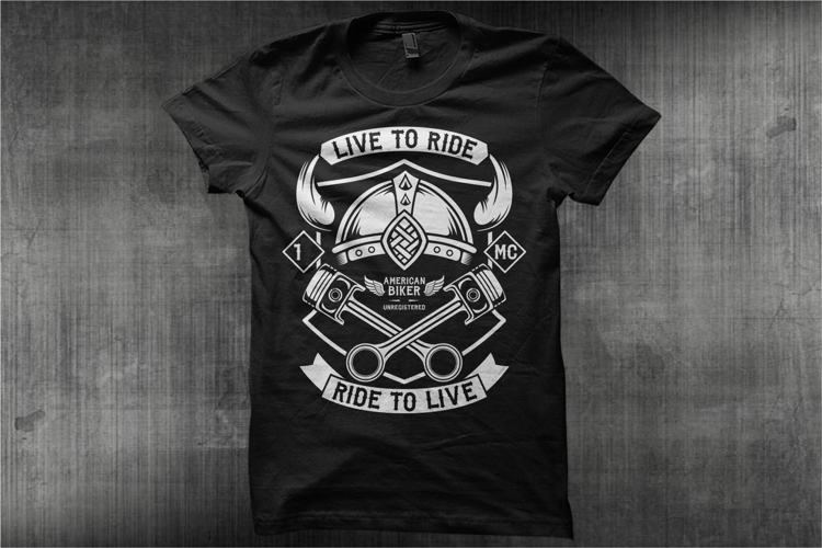 Live To Ride Ride To Live - Black and White - American Biker