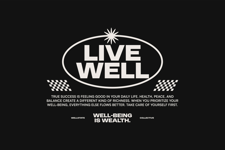 Live Well Typography Quotes T-shirt Design