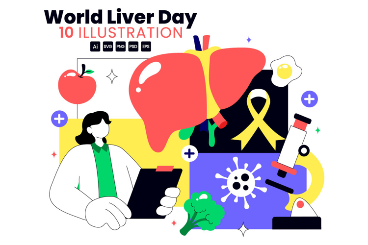 10 World Liver Day Illustration