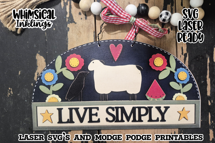 Live Simply Sign Modge Podge SVG and printable example image 1