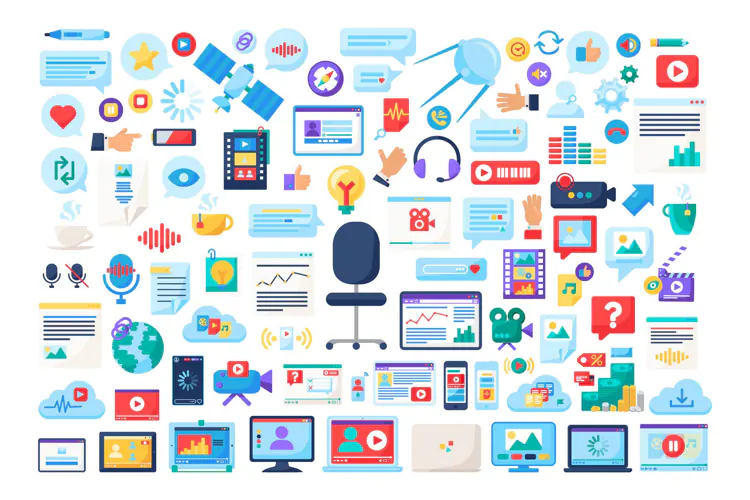 Livestream Solid Icons 100 Colorful Elements