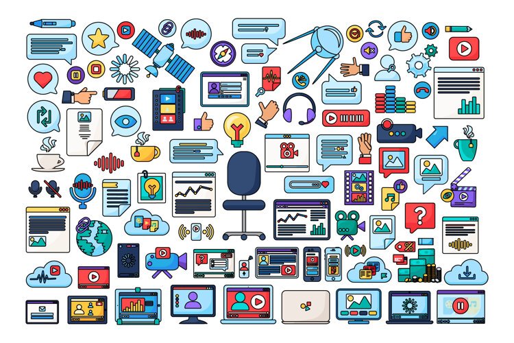 Livestream Stroke Icons 100 Elements example image 1