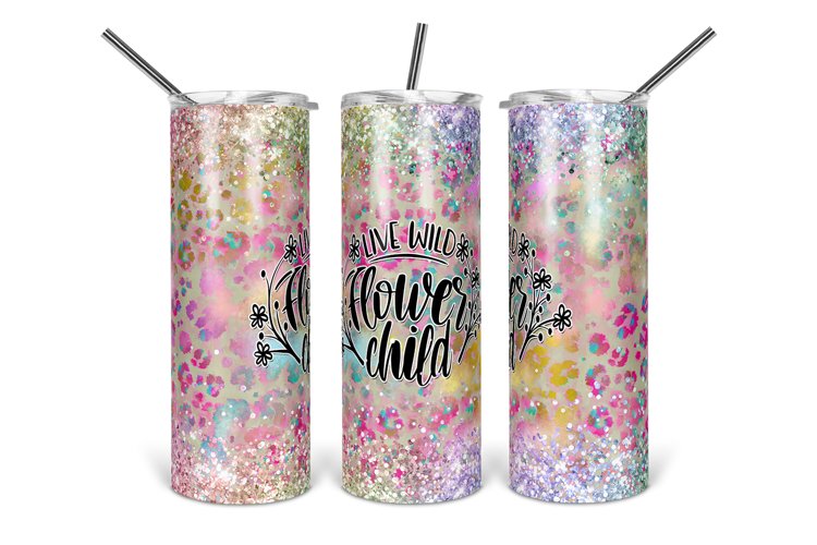 Live Wild Flower Child Leopard Tumbler Design