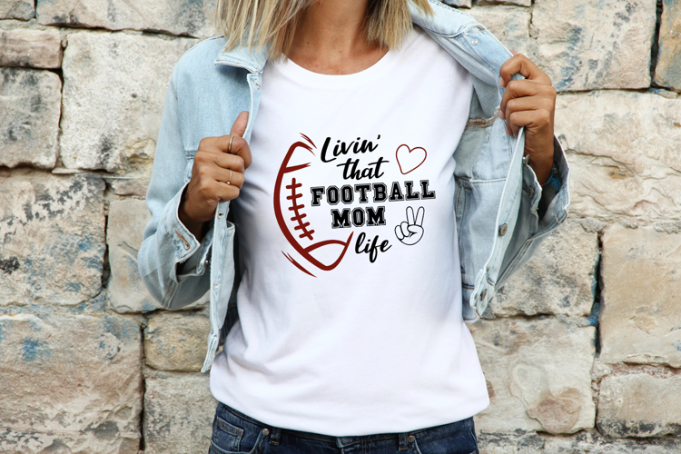 Living That Football Mom Life SVG Quote