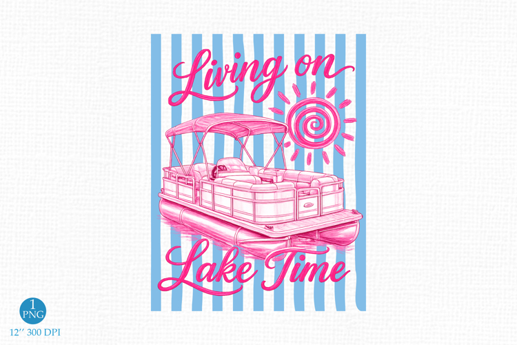 Living On Lake Time Png, Striped Lake Life Png example image 1
